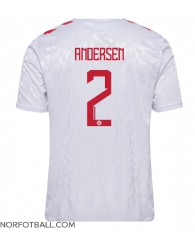 Billige Fotballdrakt Danmark Joachim Andersen #2 Replika Bortedrakt EM 2024 Kortermet